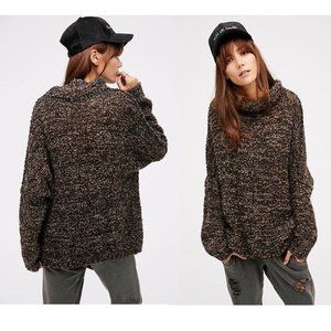 Free People She's All That Alpaca Sweater In Her Element Tunic Sz XS Black Brown